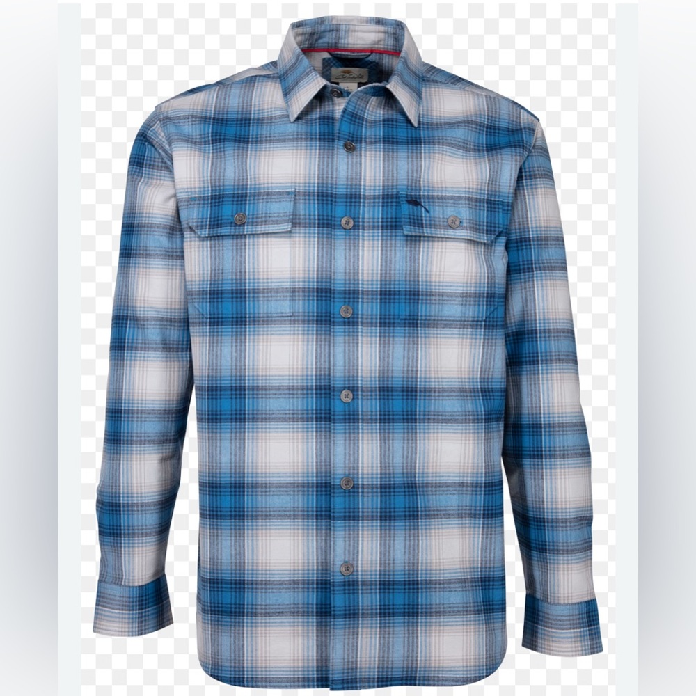 Men’s size 2XLT Bob Timberlake, long sleeve Cabela’s button down light blue/gray
